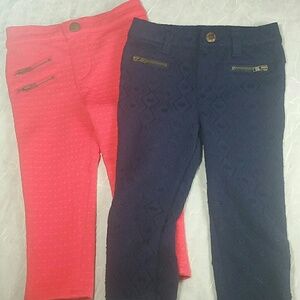 Oshkosh pants knit 2 pair bundle blue red
